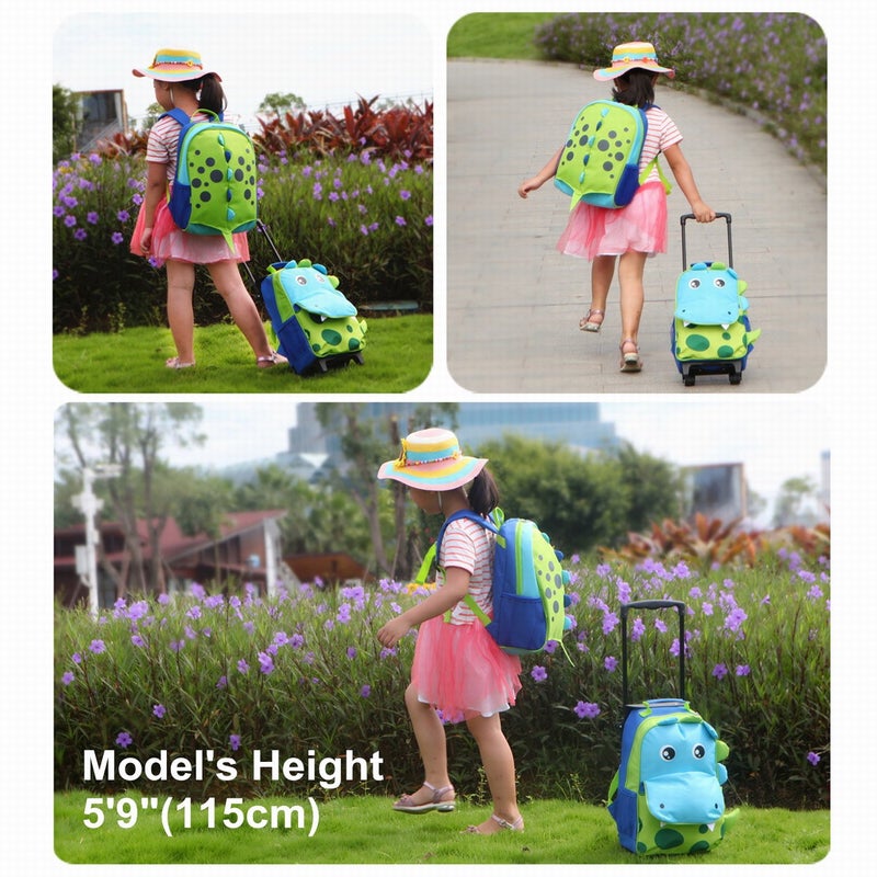 yodo Little Kids School Bag Pre-K Toddler Backpack - Reflective Ridge, Name Tag and Chest Strap, Dinosaur - Image 3